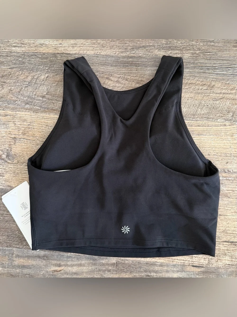 Athleta XS Conscious Crop A-C Tank Sports Bra Black +pads/shelf Yoga  MSRP $59